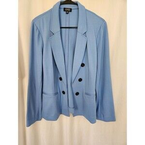 Jones New‎ York Women's Blue Faux Double Breasted Collared Jacket Size PL